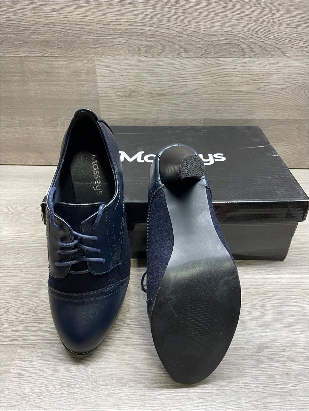 Mossimo Supply Co. Navy Lace-Up Oxford Derbys #445